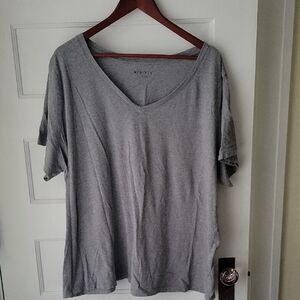Women's Gray V-Neck Top